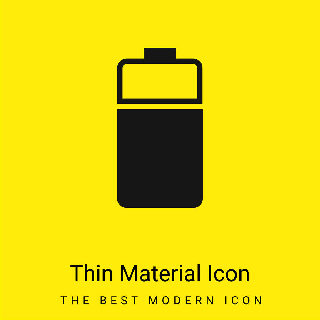Icono de material amarillo brillante mínimo batería - Vector, imagen