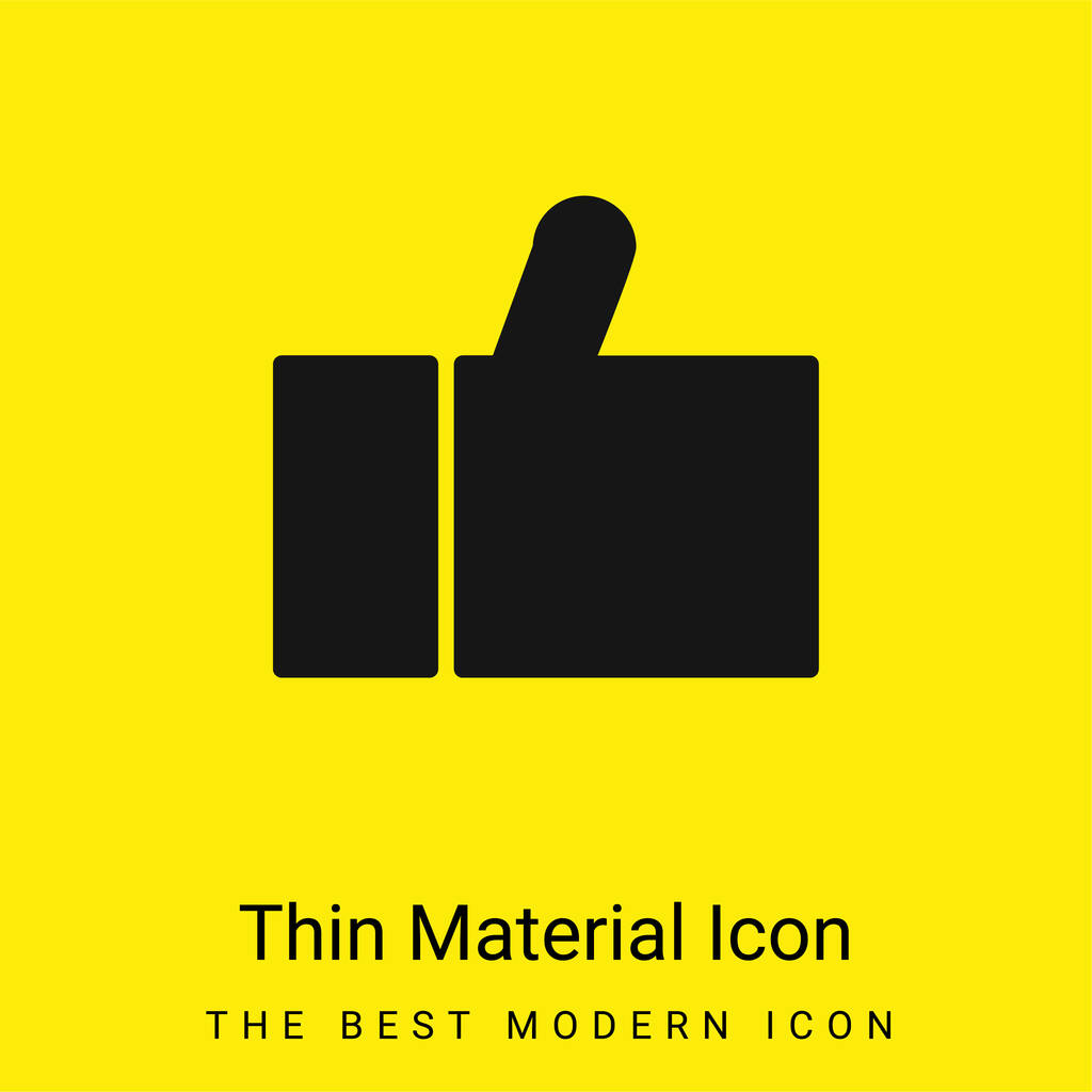 Polegar preto até ícone material amarelo brilhante mínimo - Vetor, Imagem