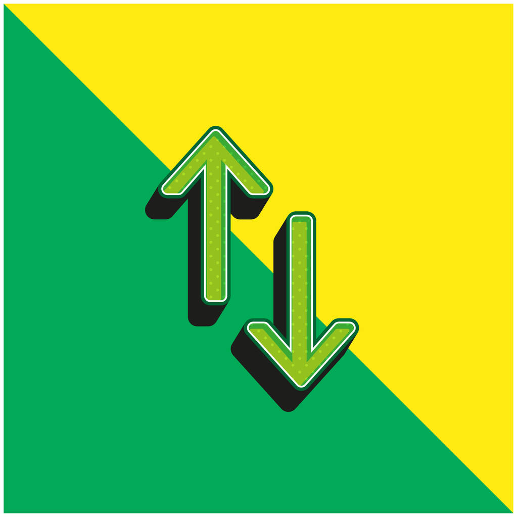 Стрелки Зеленый и желтый современный 3d векторный логотип - Вектор,изображение