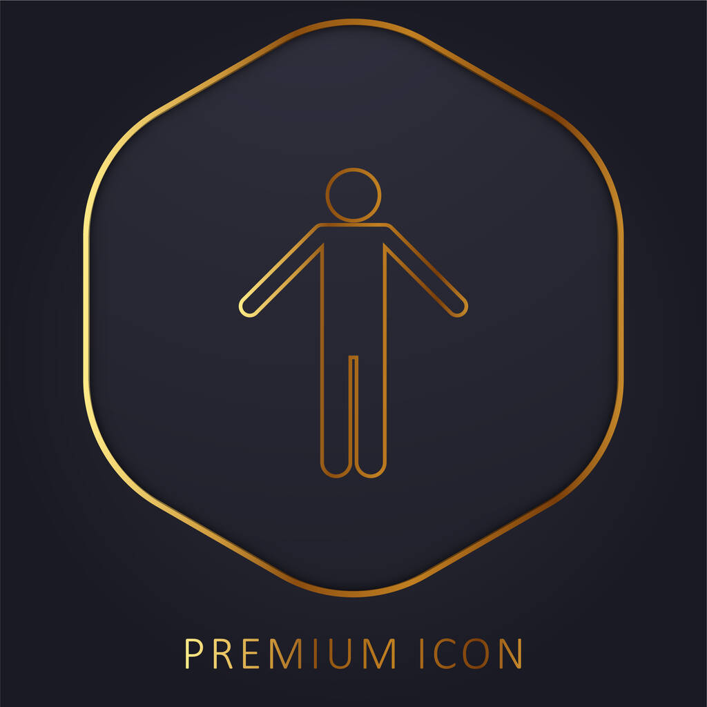 Figure de base ligne d'or logo premium ou icône - Vecteur, image