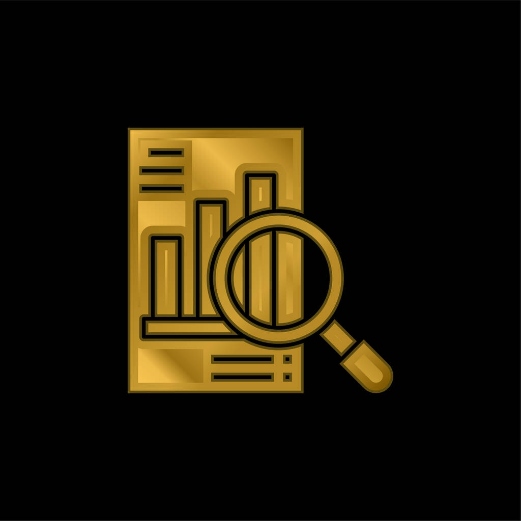Analiz altın kaplama metalik simge veya logo vektörü - Vektör, Görsel