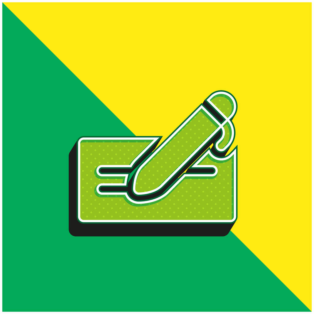 Соглашение Зеленый и желтый современный 3D логотип векторной иконки - Вектор,изображение