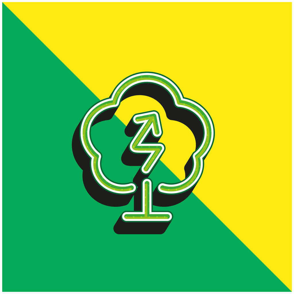 Bio Energy Green and yellow modern 3d vector icon logo - Vector, Image