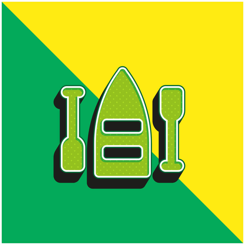 Lodní zelená a žlutá moderní 3D vektorové logo ikony - Vektor, obrázek