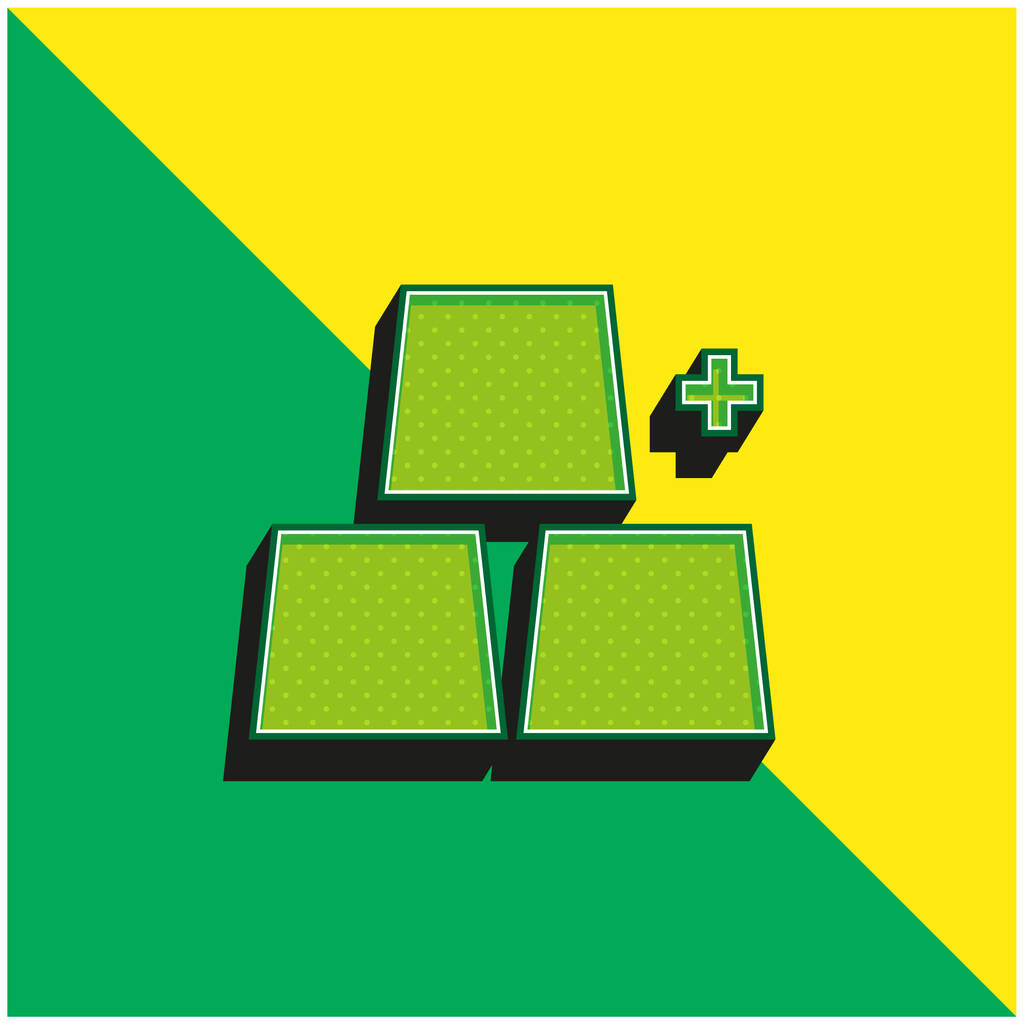 Aggiungere Oggetti Verde e giallo moderno 3d vettore icona logo - Vettoriali, immagini