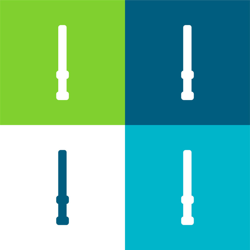 Baton Flat conjunto de iconos mínimo de cuatro colores - Vector, imagen