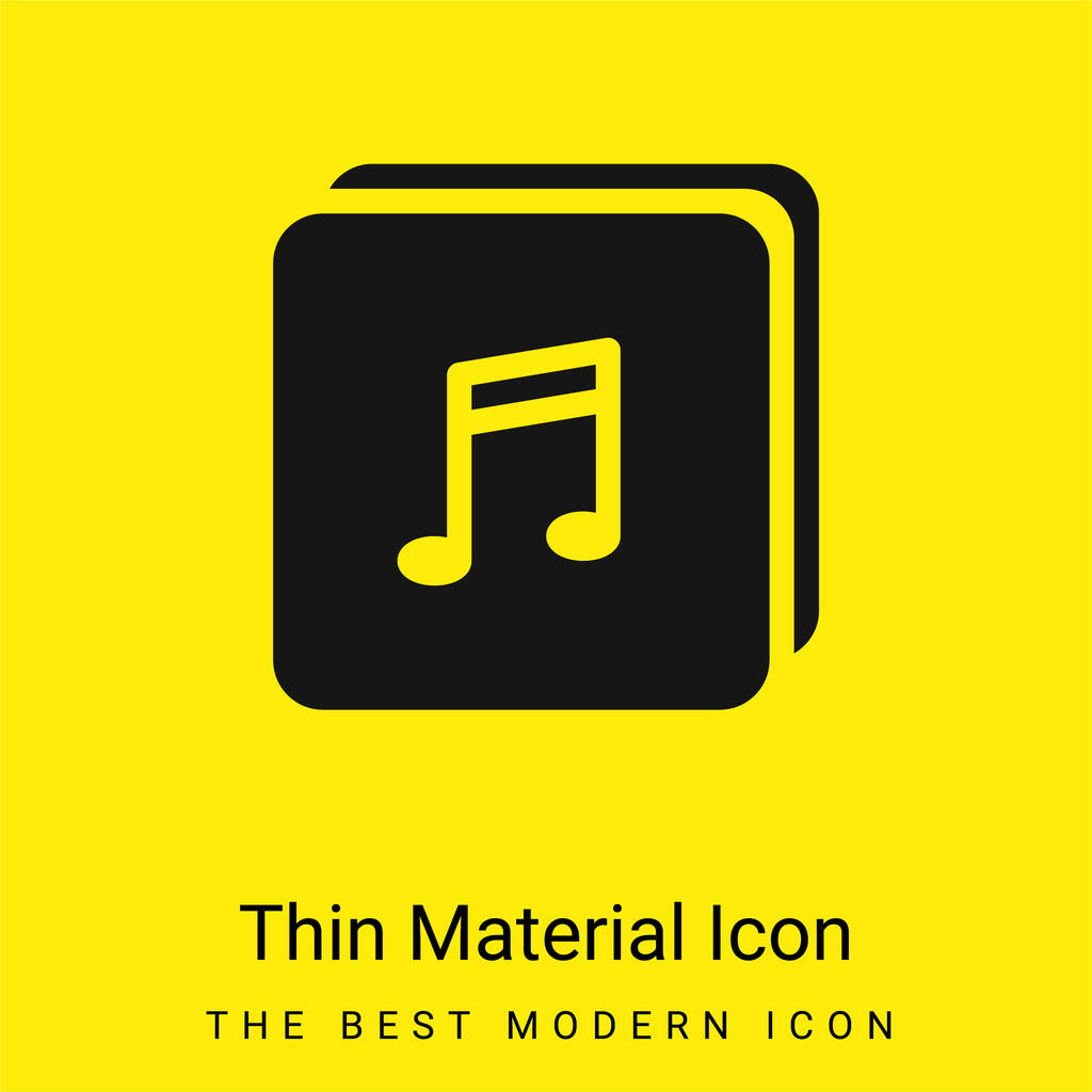 Album minimal bright yellow material icon - Vector, Image