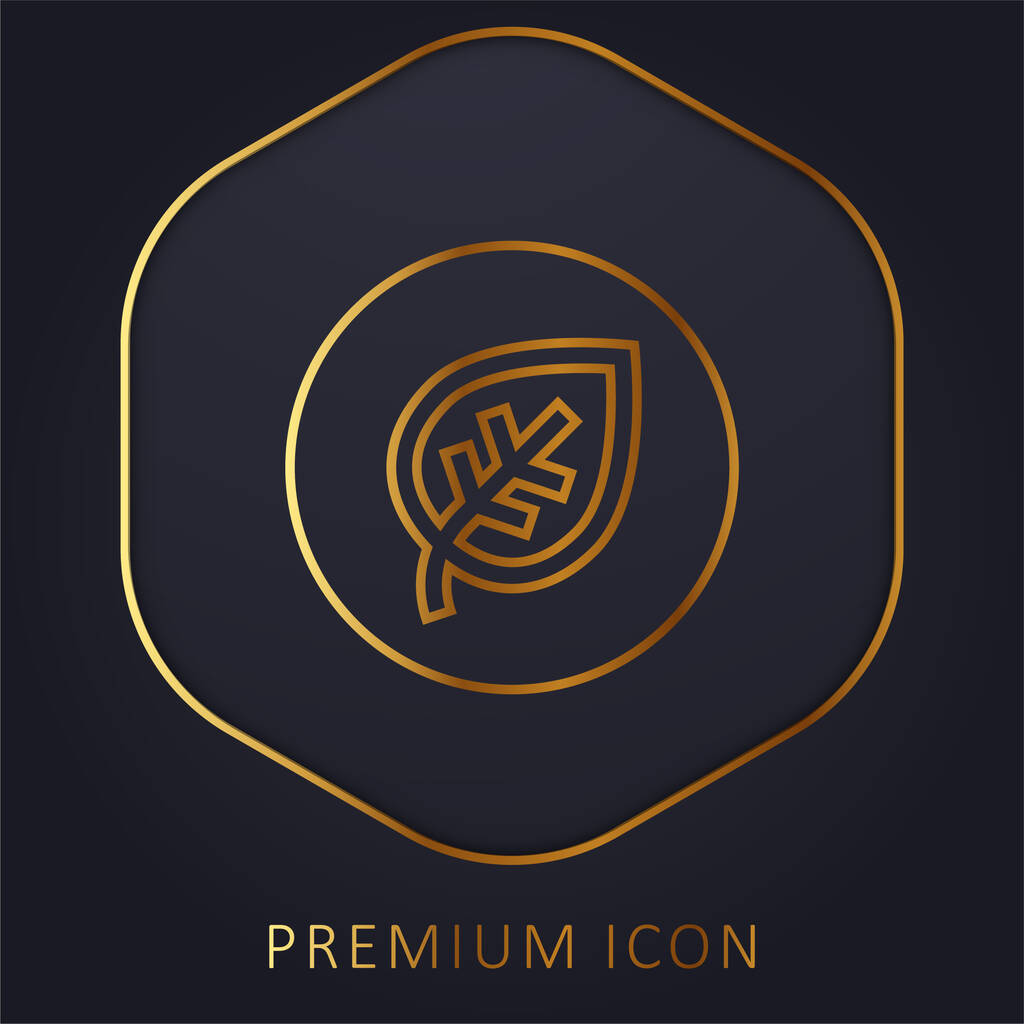Logotipo o icono premium de línea dorada biológica - Vector, imagen