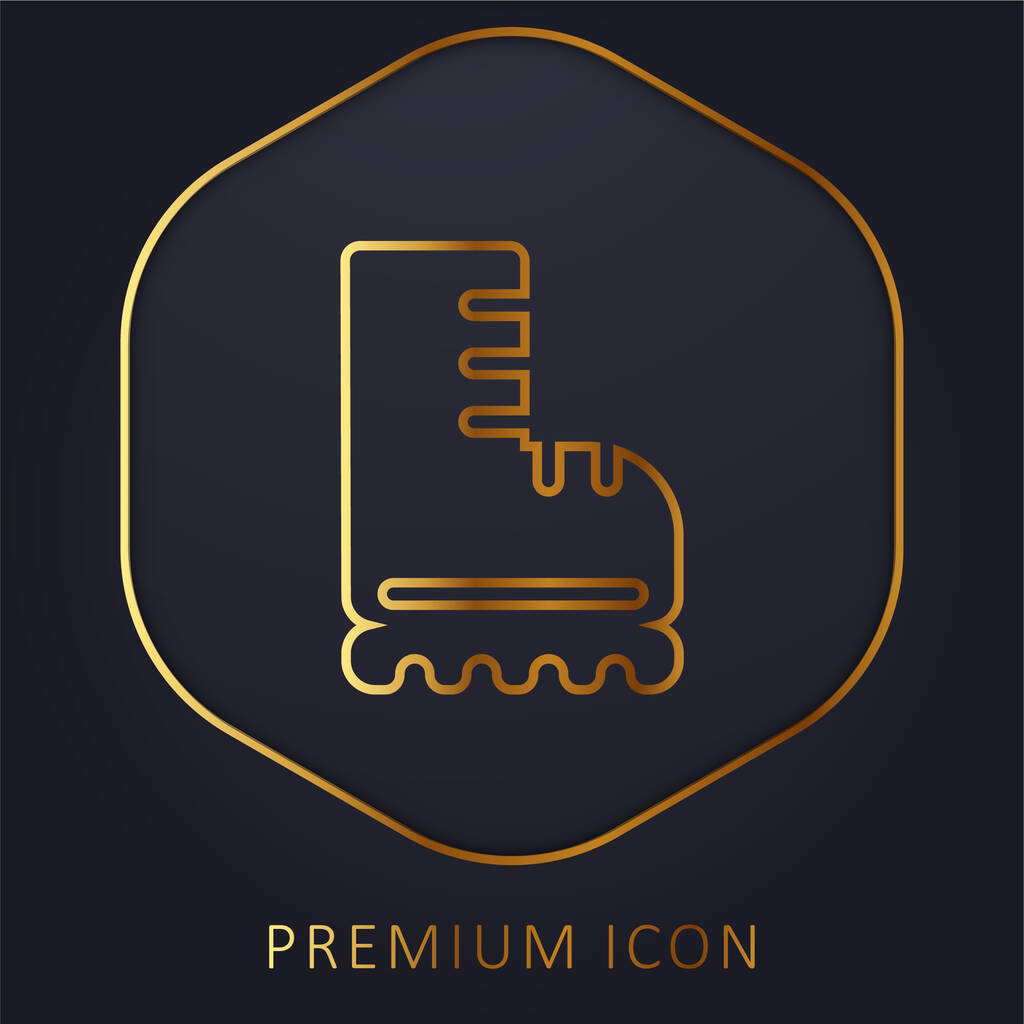 Bota de línea dorada logotipo premium o icono - Vector, Imagen