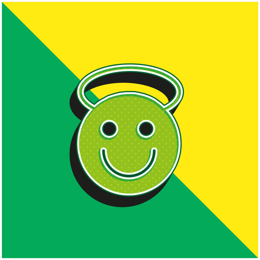Angel Green и желтый современный 3d векторный логотип - Вектор,изображение