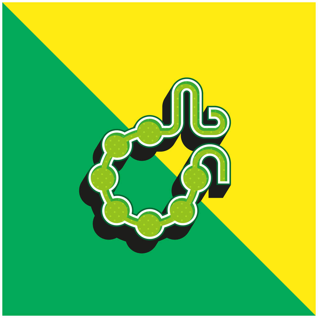 Bracelet Logo vectoriel 3d moderne vert et jaune - Vecteur, image