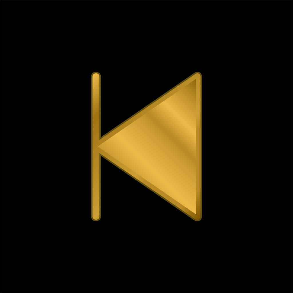 Zurück vergoldet metallisches Symbol oder Logo-Vektor - Vektor, Bild