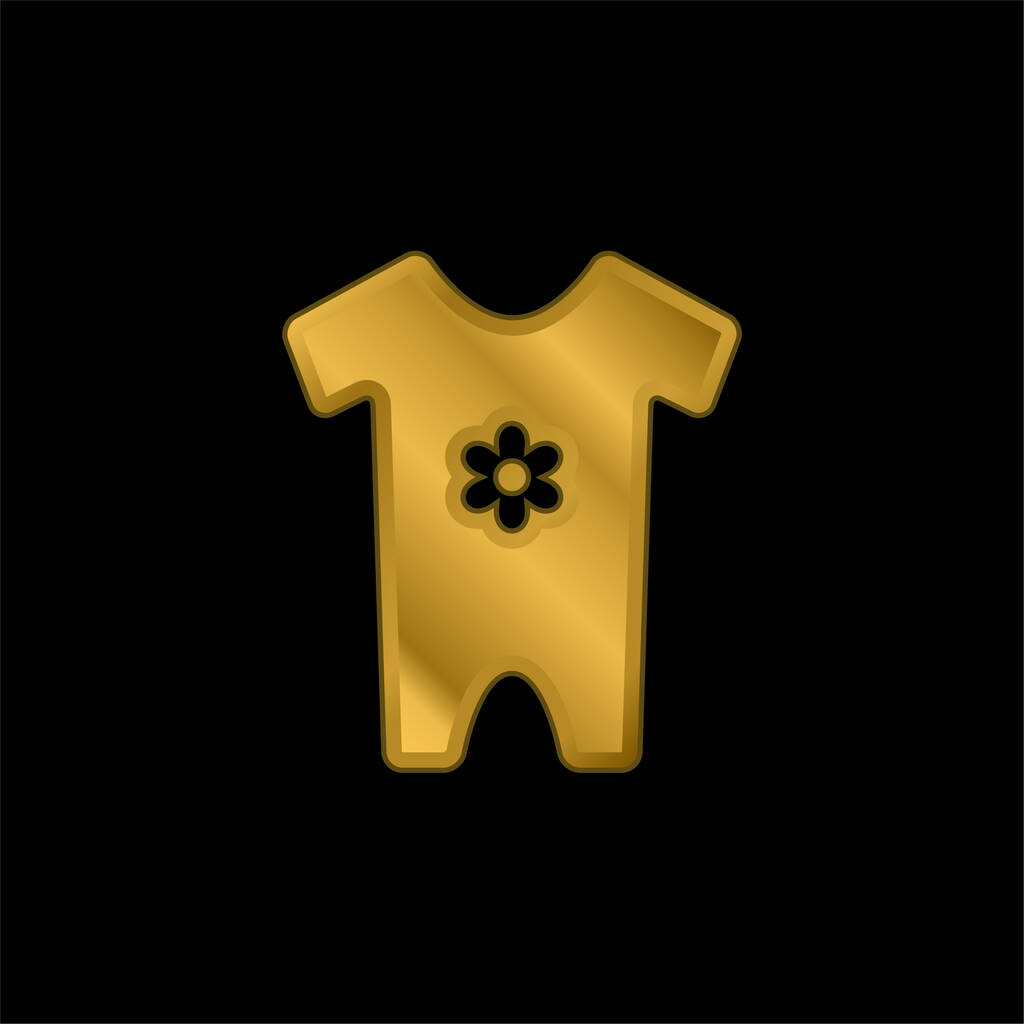 Babykleidung vergoldet metallisches Symbol oder Logo-Vektor - Vektor, Bild