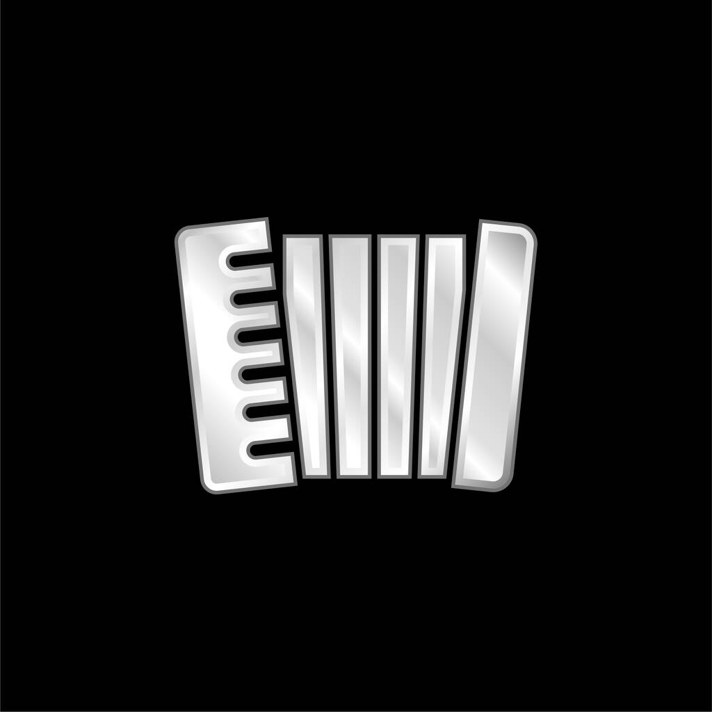 Icône métallique plaqué argent accordéon - Vecteur, image