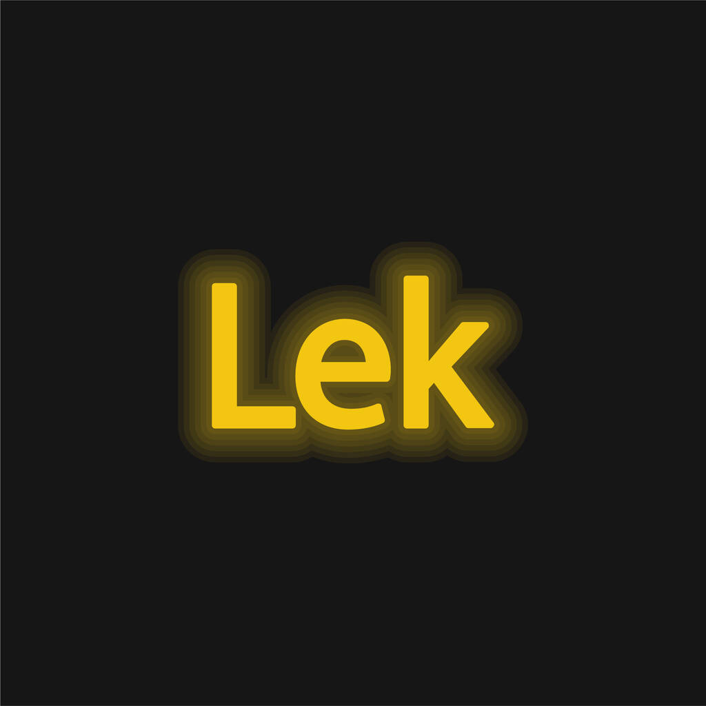アルバニアのLek通貨記号黄色の輝くネオンアイコン - ベクター画像