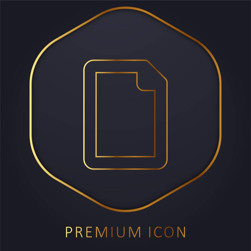 Κενό αρχείο χρυσή γραμμή premium λογότυπο ή εικονίδιο - Διάνυσμα, εικόνα
