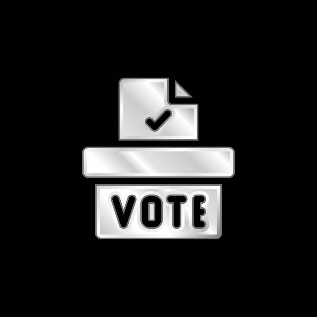 Quadro di voto argento placcato icona metallica - Vettoriali, immagini