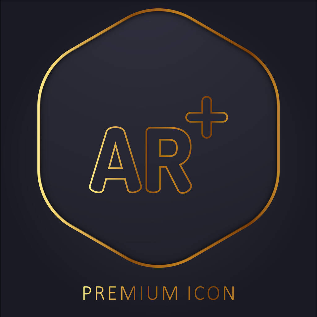 Logotipo o icono premium de la línea dorada Realidad Aumentada - Vector, imagen