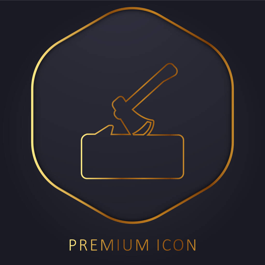 Axe On Log goldene Linie Premium-Logo oder Symbol - Vektor, Bild
