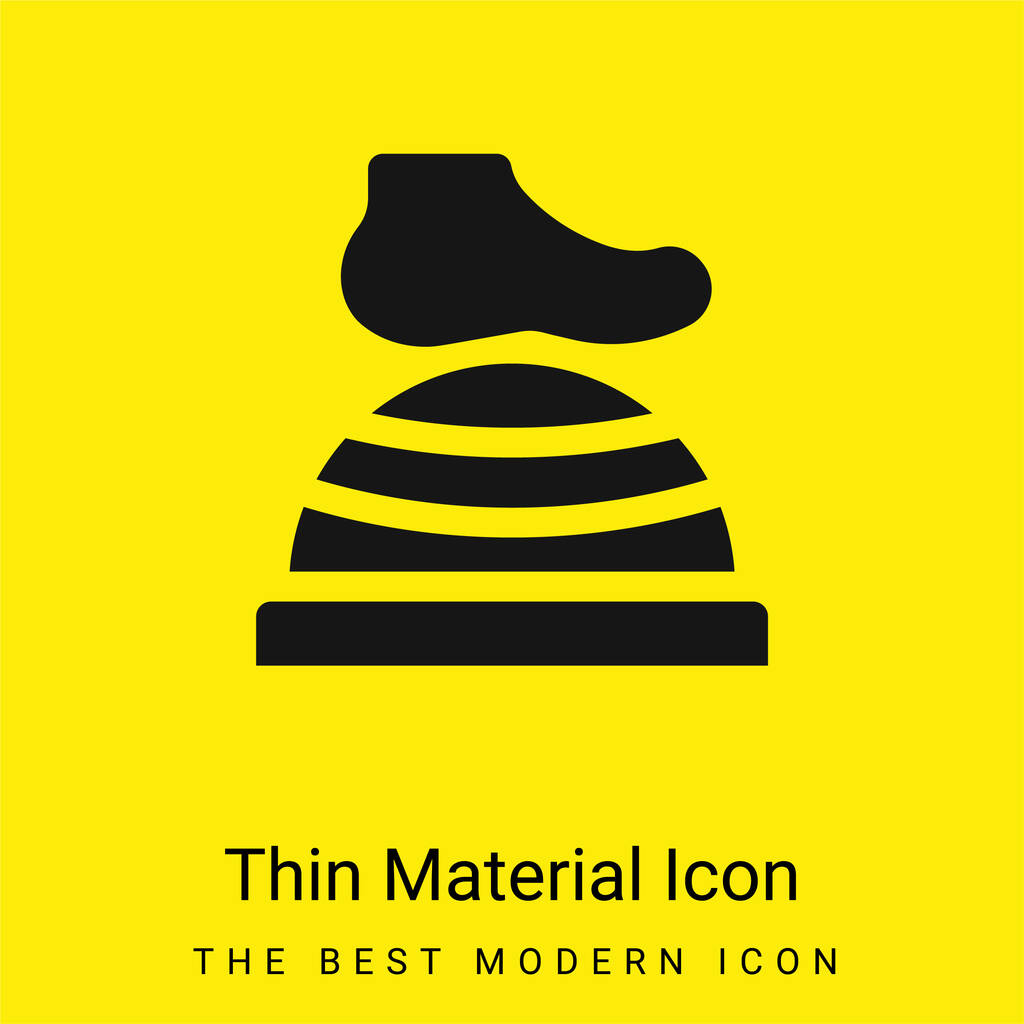 Bosu Ball minimális fényes sárga anyag ikon - Vektor, kép