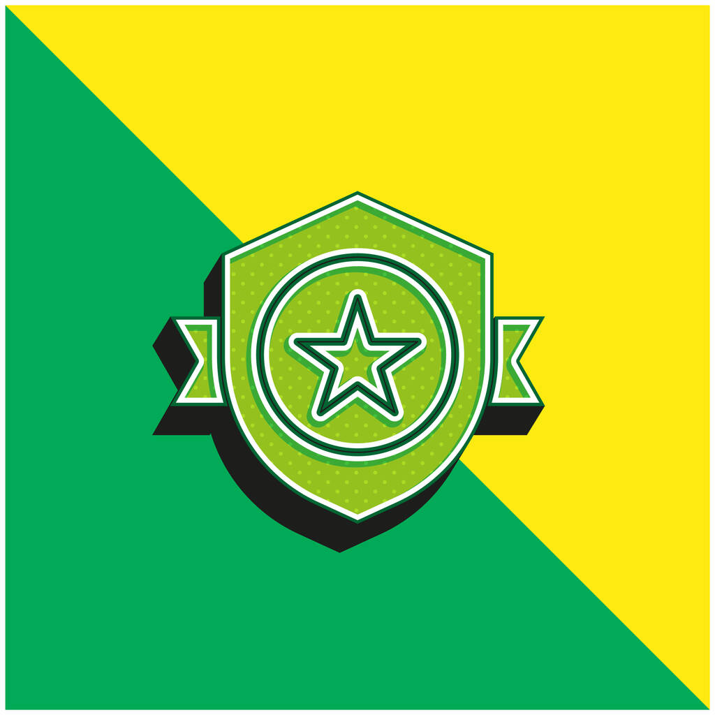 Нагорода Зелений і жовтий сучасний 3d векторний логотип
 - Вектор, зображення