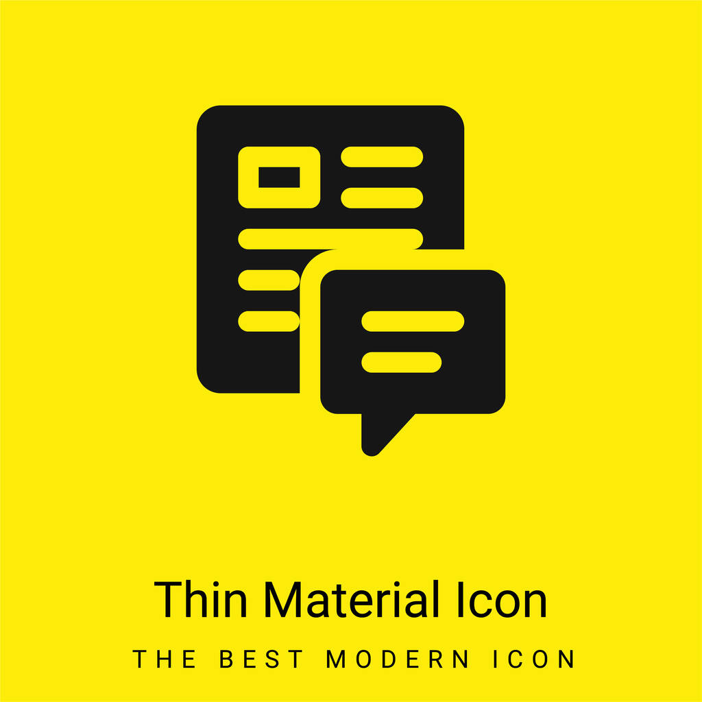 Блог минимальный ярко-желтый материал значок - Вектор,изображение