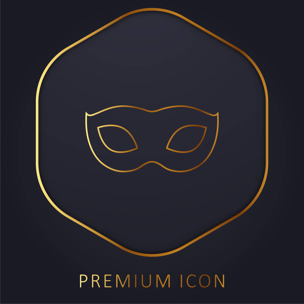 Schwarze Karnevalsmaske Form goldene Linie Premium-Logo oder Symbol - Vektor, Bild