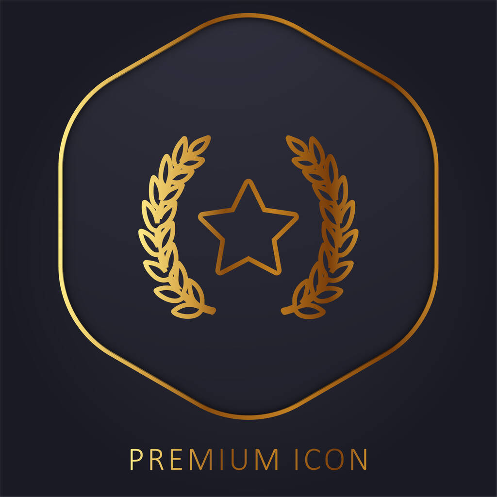 Símbolo de premio línea de oro logotipo premium o icono - Vector, Imagen