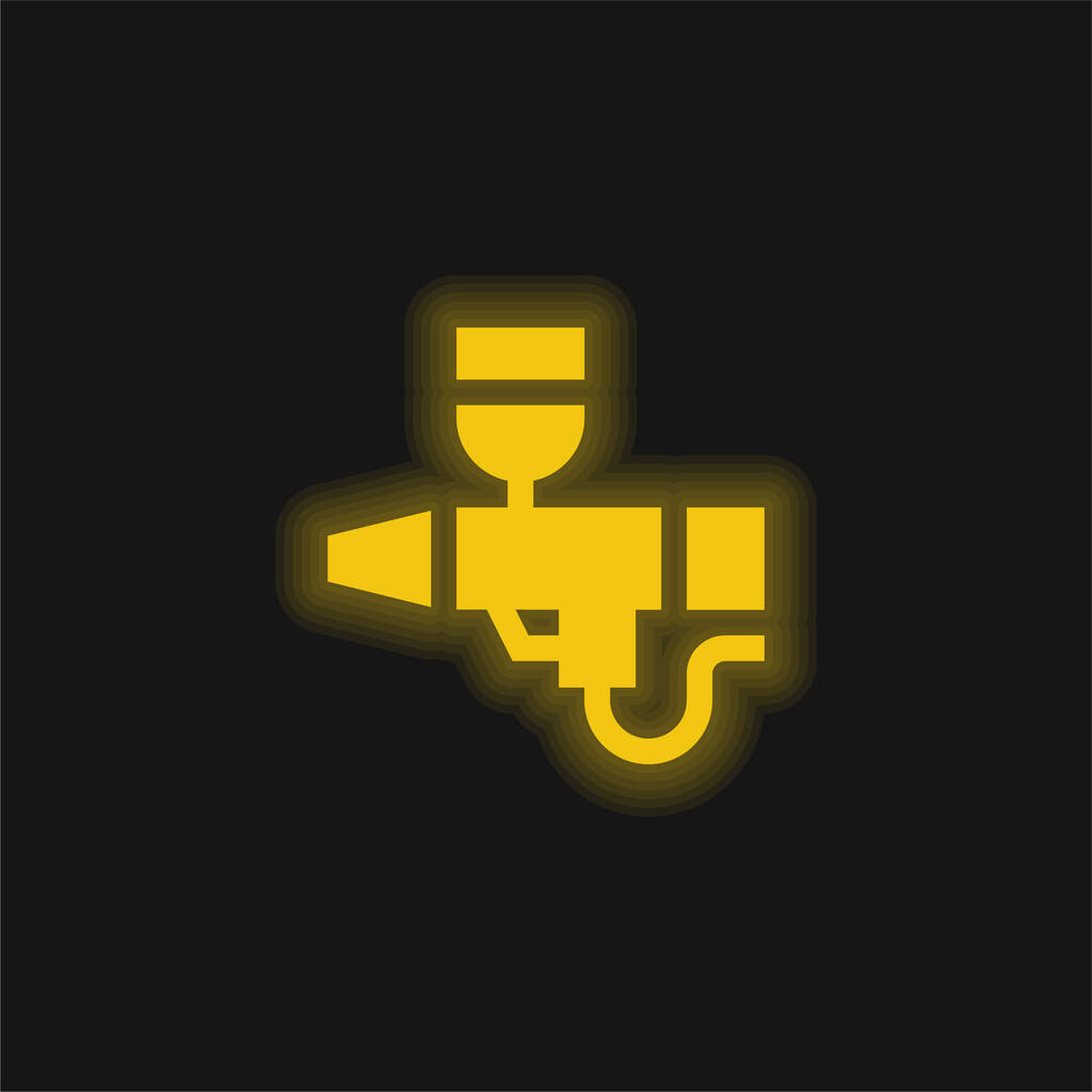 Sárga fénylő neon ikon - Vektor, kép