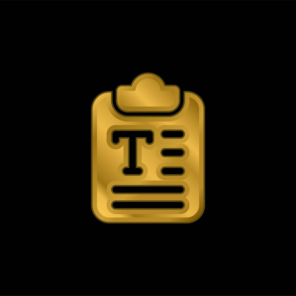 Artículo chapado en oro icono metálico o logo vector - Vector, Imagen