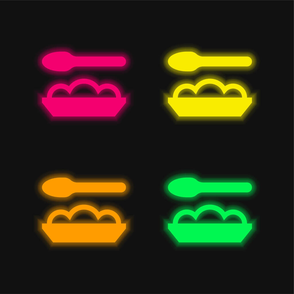 Baby Food čtyři barvy zářící neonový vektor ikona - Vektor, obrázek