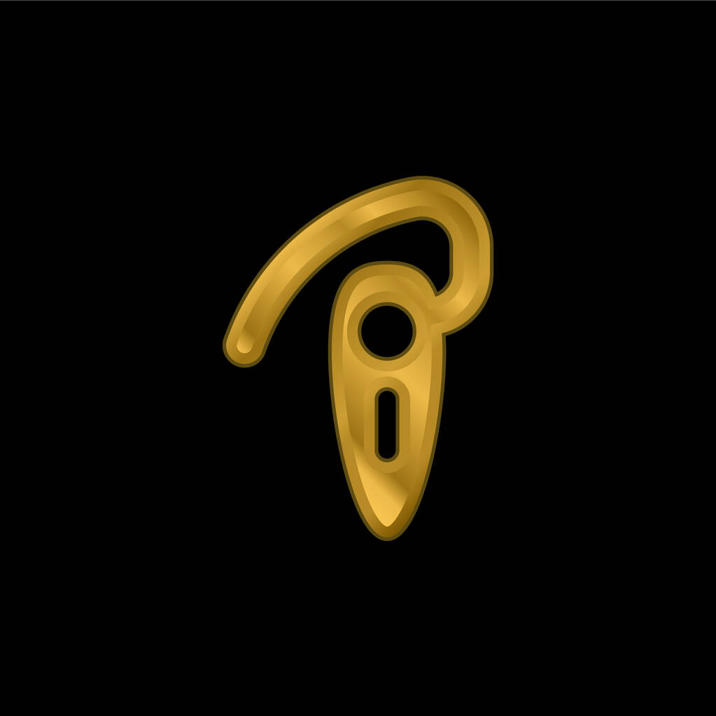 Bluetooh Conexión chapado en oro icono metálico o logo vector - Vector, imagen