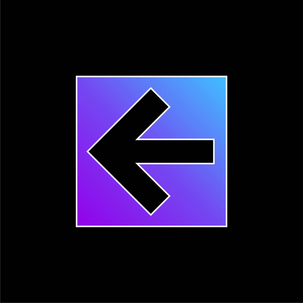 Atrás Flecha izquierda en el botón cuadrado azul gradiente icono de vector - Vector, Imagen