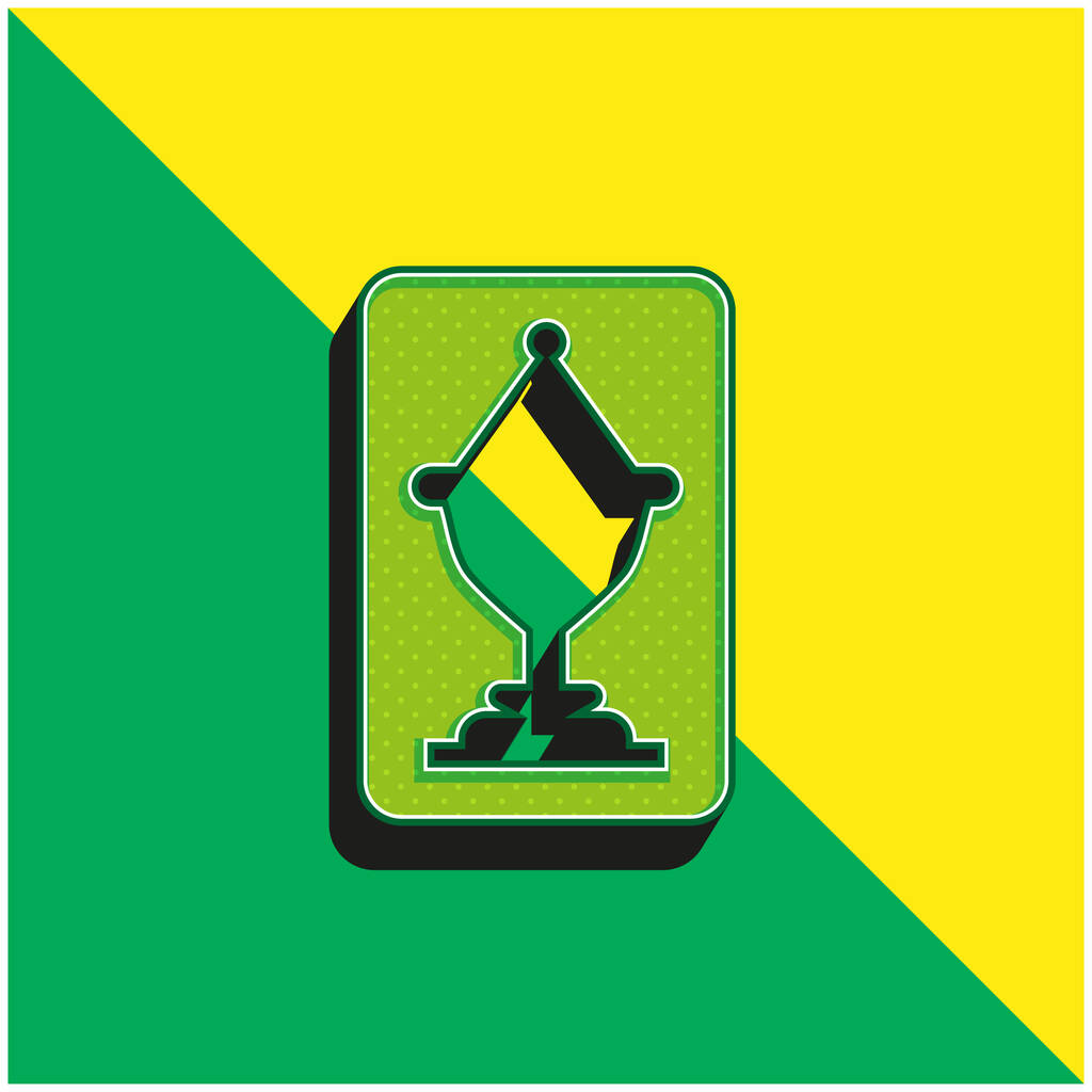 Asso delle tazze Logo moderno verde e giallo dell'icona vettoriale 3d - Vettoriali, immagini