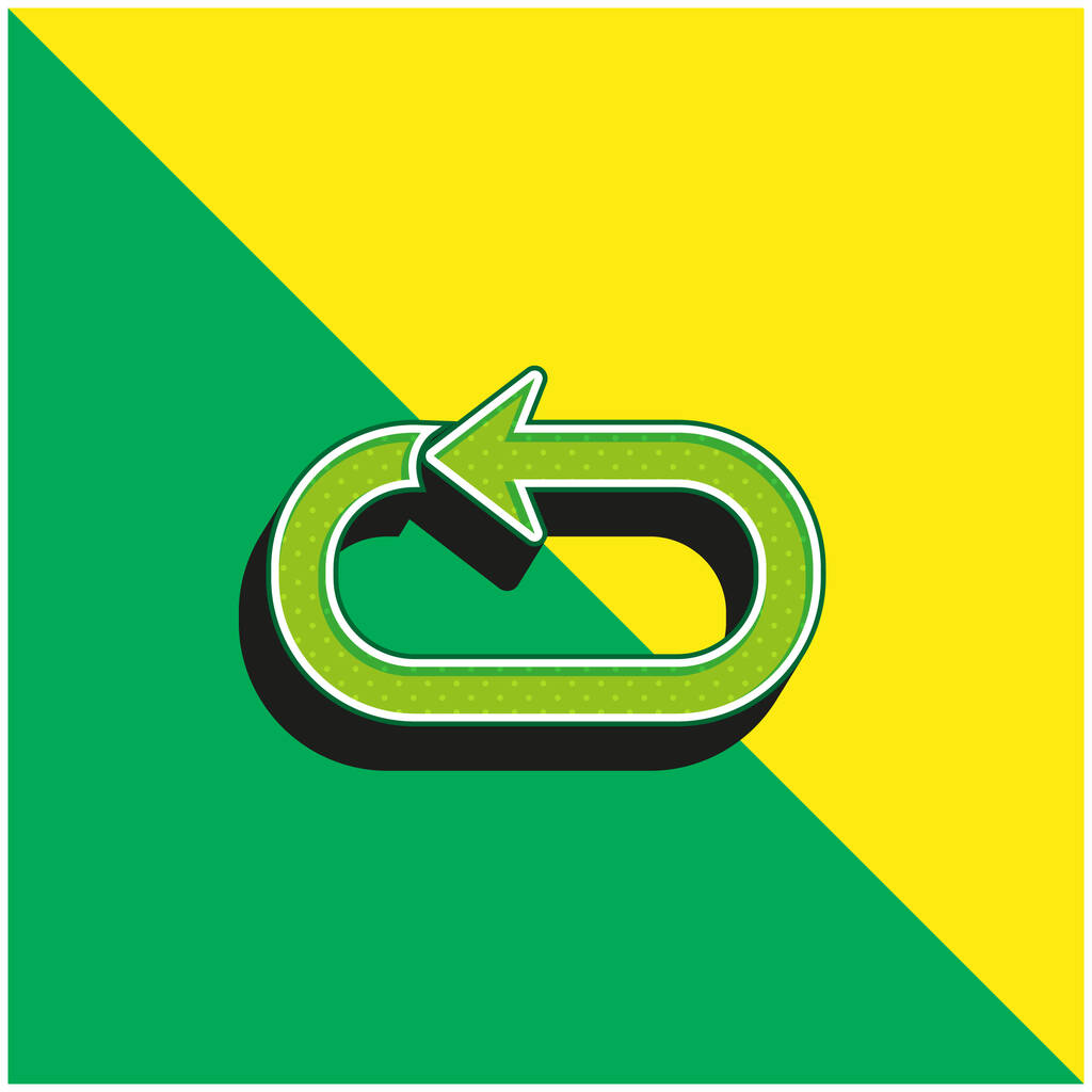 Arrow Loop Green and yellow modern 3d vector icon - Вектор, зображення