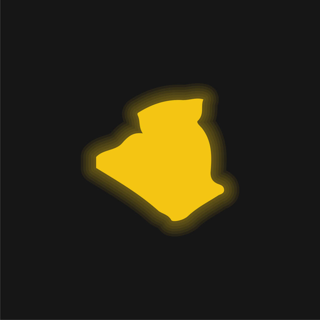 Algéria sárga izzó neon ikon - Vektor, kép