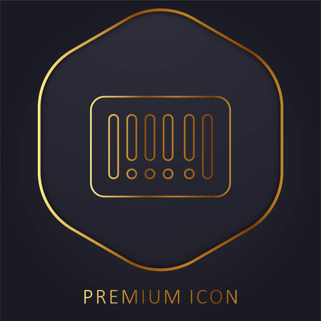 Bars Code arany vonal prémium logó vagy ikon - Vektor, kép