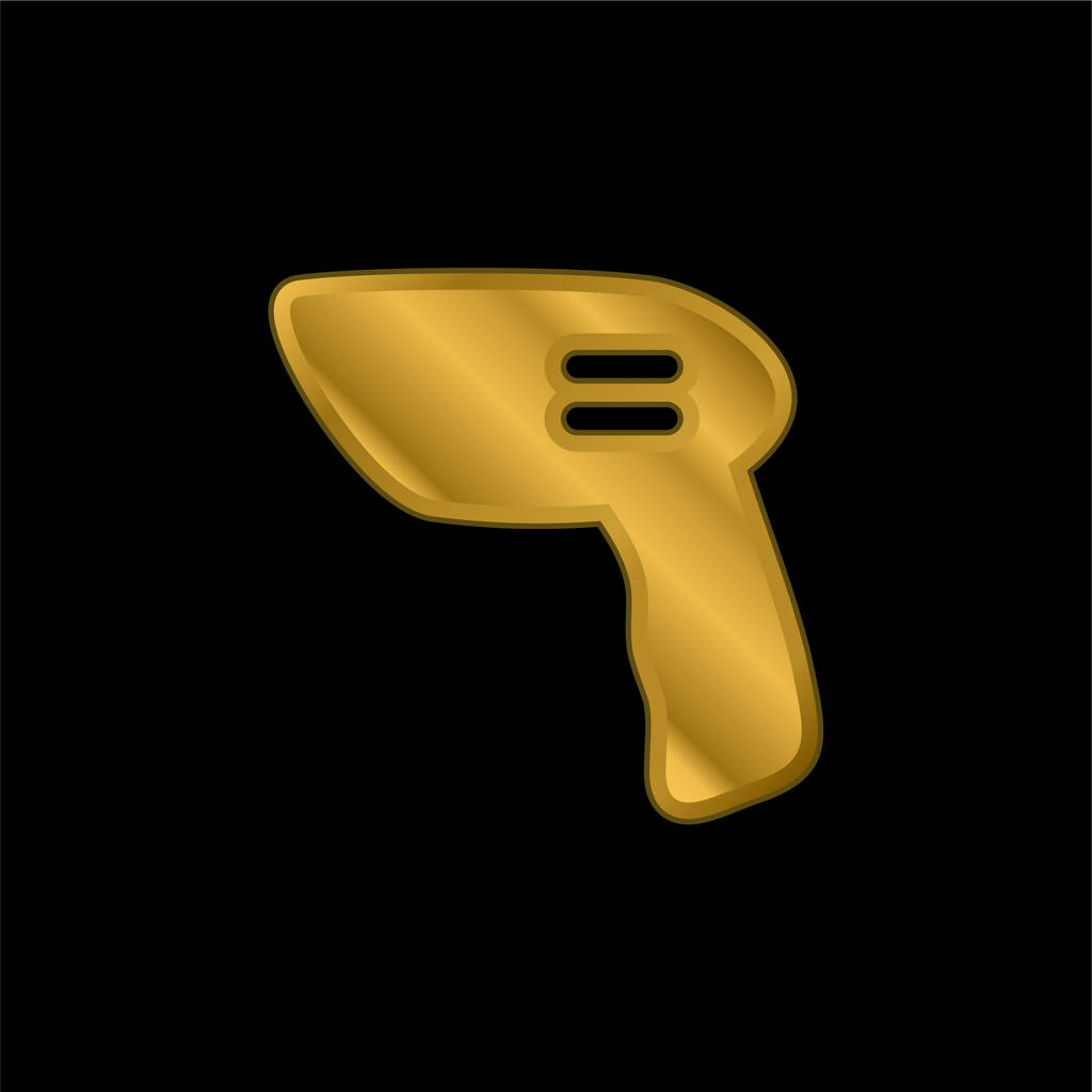 Çubuk Kod Tarayıcı altın kaplama metalik simge veya logo vektörü - Vektör, Görsel
