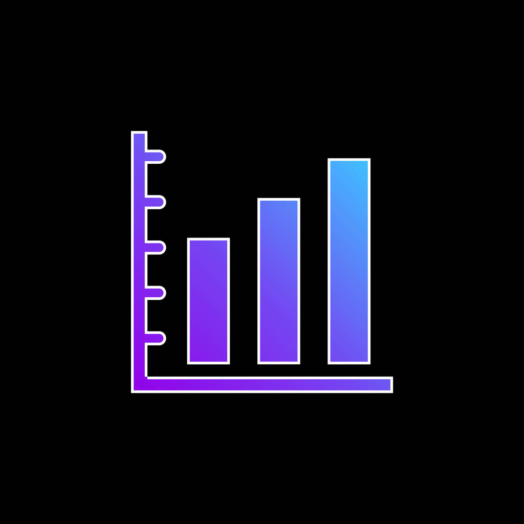 Ascending Bars Graphic For Business blue gradient vector icon - Vector, Image