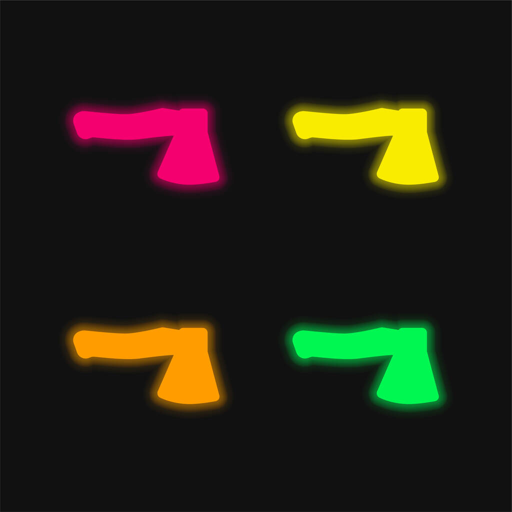 Ax four color glowing neon vector icon - Vector, Image