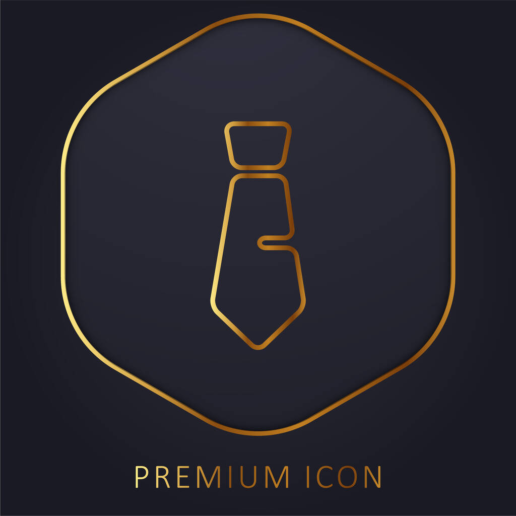 Big Tie golden line premium logo or icon - Vector, Image