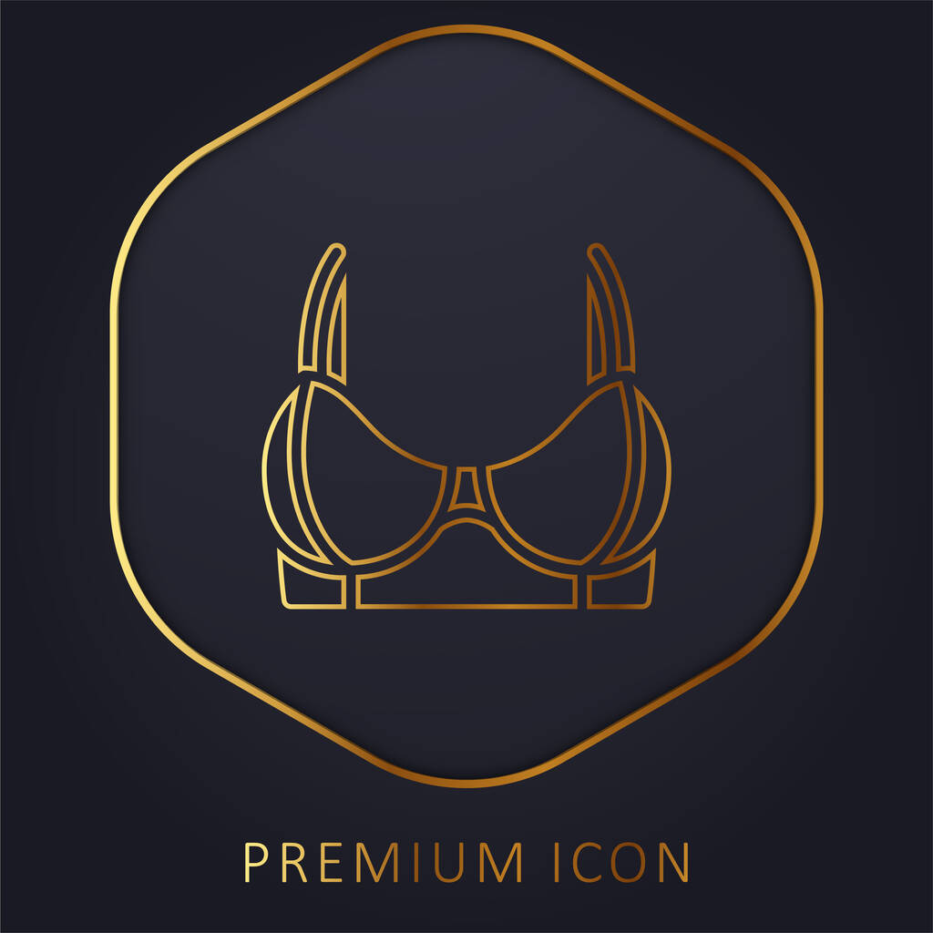 Brassiere linha dourada logotipo premium ou ícone - Vetor, Imagem