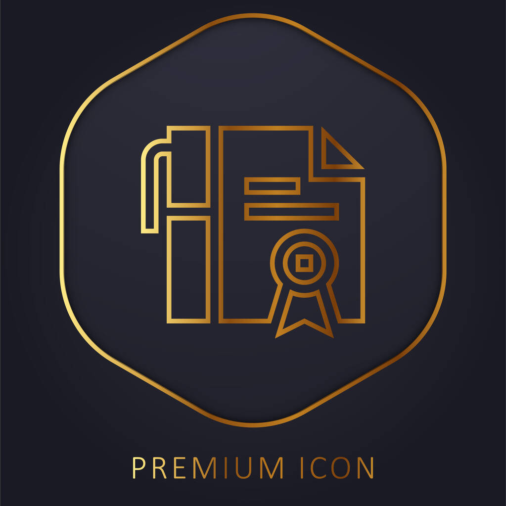 Adoption golden line premium logo or icon - Vector, Image