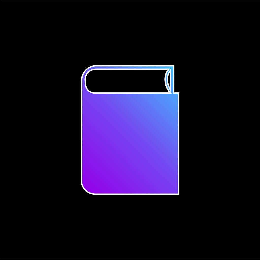 Libro cerrado Negro Objeto azul gradiente icono de vector - Vector, imagen
