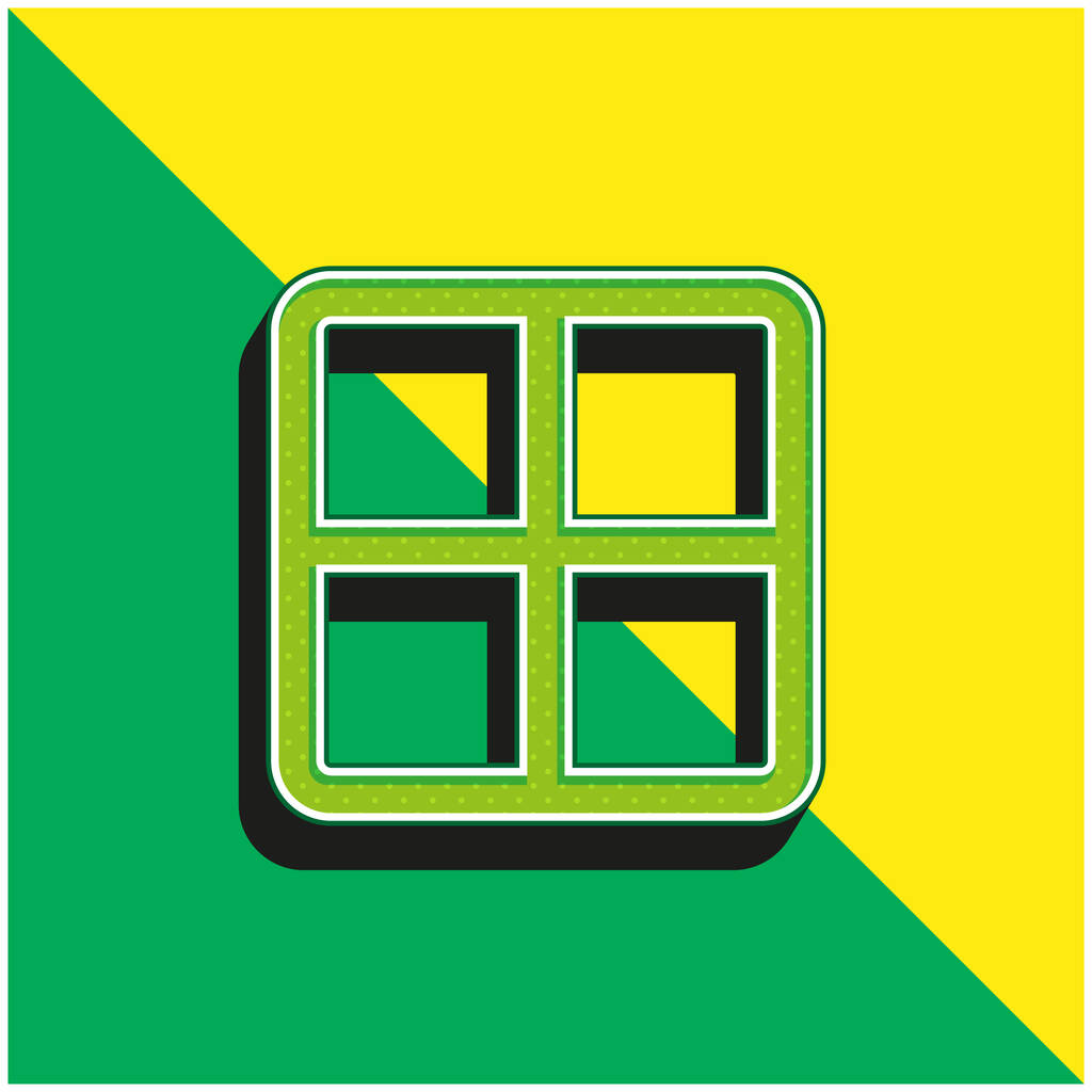 Все зеленые и желтые современные трехмерные векторные иконки - Вектор,изображение