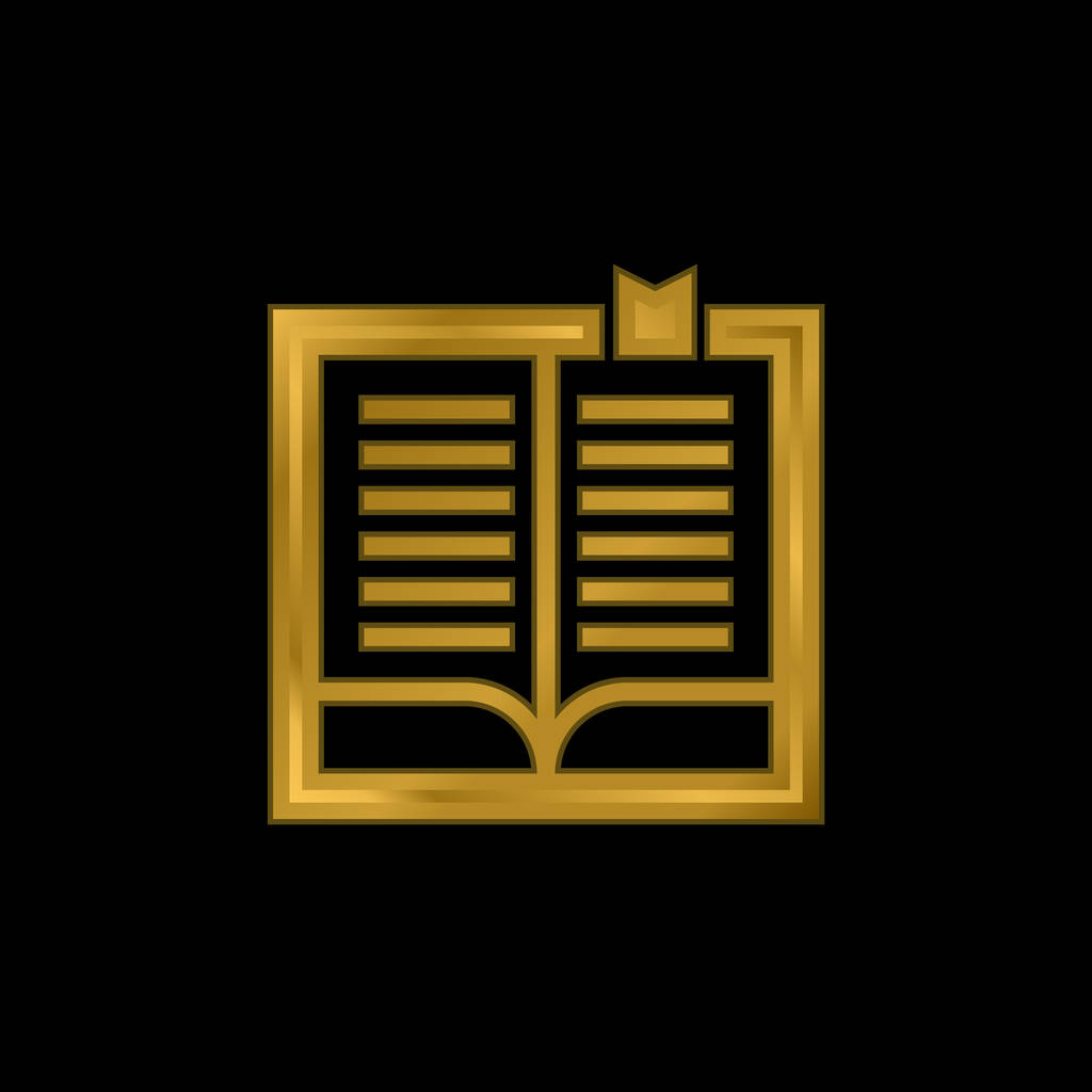 Libro oro placcato icona metallica o logo vettoriale - Vettoriali, immagini