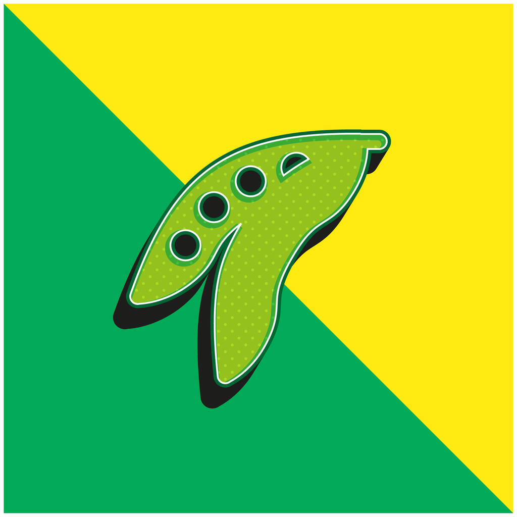 豆緑と黄色の現代的な3Dベクトルアイコンのロゴ - ベクター画像