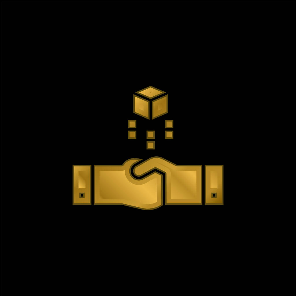 Accordo oro placcato icona metallica o logo vettore - Vettoriali, immagini