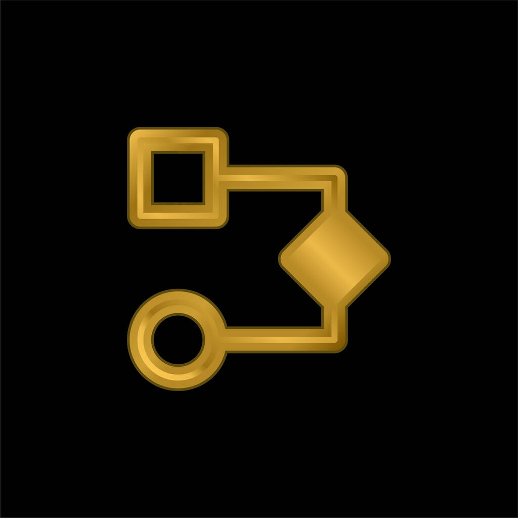 Algoritma altın kaplama metalik simge veya logo vektörü - Vektör, Görsel