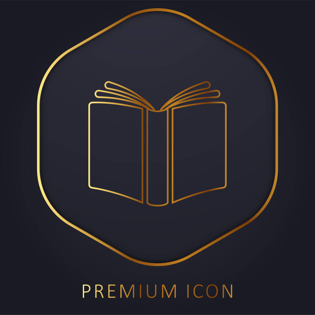 Cubierta del libro línea de oro logotipo premium o icono - Vector, Imagen